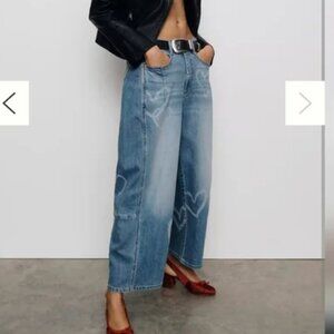 Anthropologie Kenna Mid-Rise Heritage Barrel Jeans Pilcro: Icon Heart Edit 25